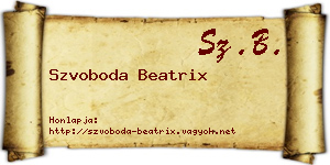 Szvoboda Beatrix névjegykártya
